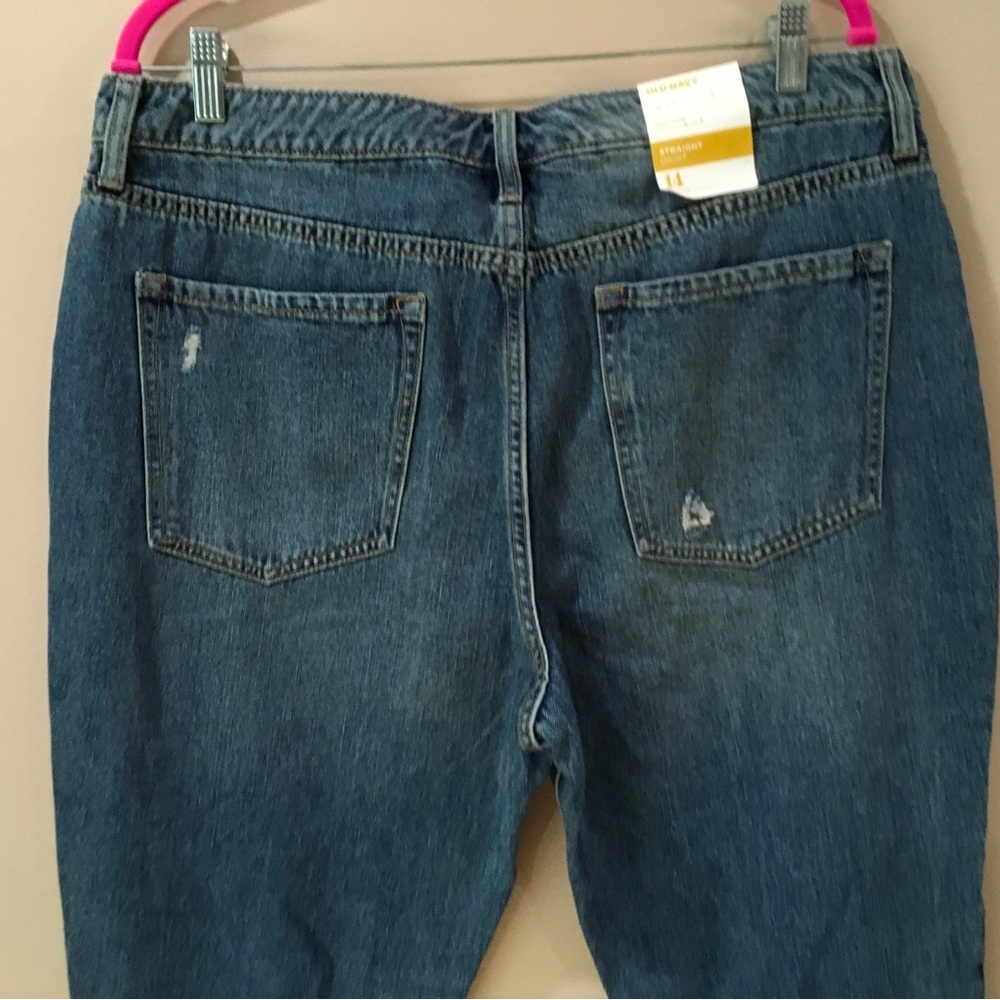 Old Navy Jeans Womens 14 Droit Straight High Rise Blue Denim Vintage High Rise - Picture 6 of 7